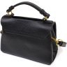 Женская компактная сумка из натуральной кожи черного цвета с ручкой Vintage (2422074) - 2