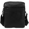 Мужская сумка-планшет черного цвета из натуральной кожи через плечо Tiding Bag (15907) - 2