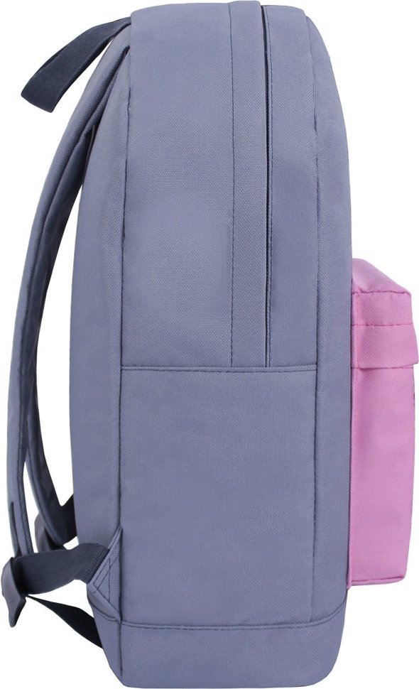 Серо-розовый текстильный рюкзак на змейке Bagland (53724)