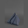Темно-синяя кожаная сумка-косметичка на молниевой застежке BlankNote Пирамида (12718) - 4