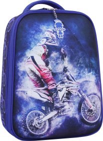 Синій шкільний рюкзак для хлопчиків із текстилю з принтом Bagland (53824)