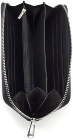 Черный женский кошелек горизонтального типа из фактурной кожи ST Leather 73824