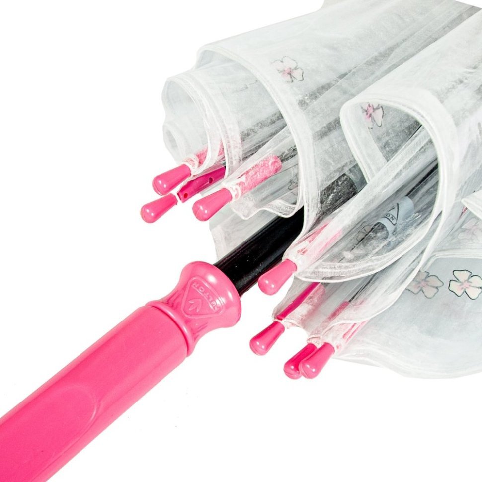 Зонт-трость женский Fulton L042 Birdcage-2 Sketchy Springs (прозрачный с принтом цветов) 93924 modnotak фото №10