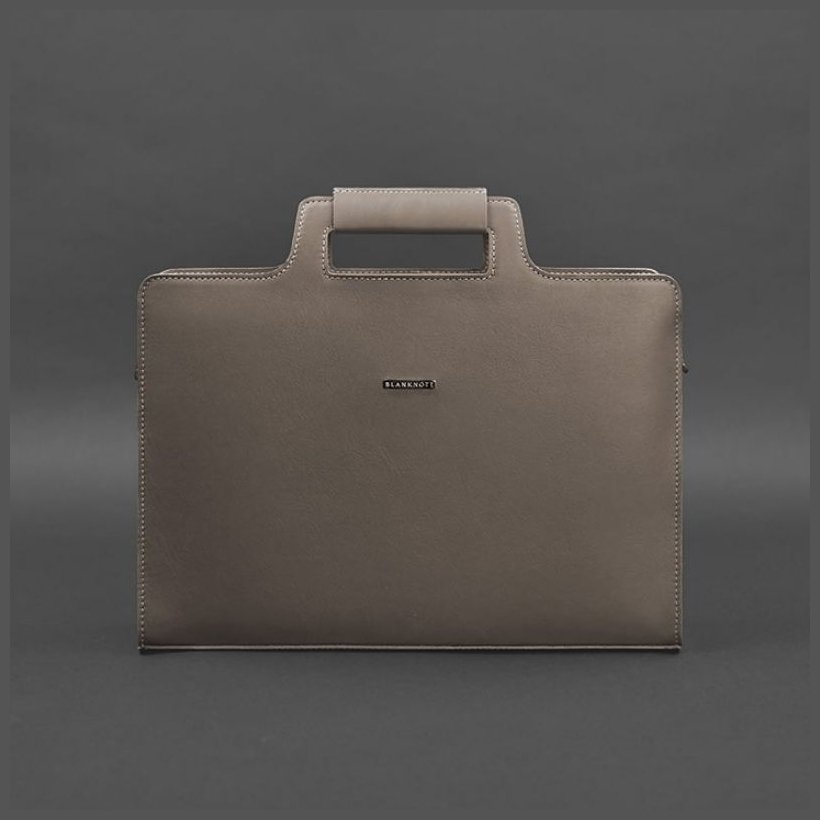 Темно-бежевая сумка из натуральной кожи для ноутбука и документов BlankNote (12789)