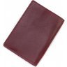 Кожаная женская обложка для паспорта бордового цвета Grande Pelle (21007) - 3