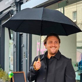 Зонт мужской складной полуавтомат черного цвета Fulton Portobello-1 94324