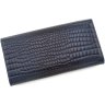 Синій гаманець з лакової шкіри з тисненням KARYA (1060-509) - 4