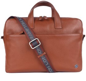 Мужская кожаная сумка для работы и ноутбука до 15&quot; Brampton London Commandeer 94524 рыжего цвета
