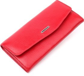 Класичний жіночий гаманець із фактурної шкіри червоного кольору KARYA (2421110)