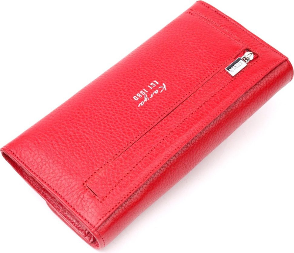 Класичний жіночий гаманець із фактурної шкіри червоного кольору KARYA (2421110)