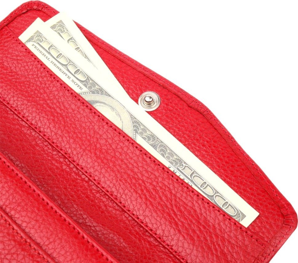 Классический женский кошелек из фактурной кожи красного цвета KARYA (2421110)