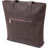 Кожаная коричневая женская сумка-шоппер большого размера Shvigel (16363) - 2