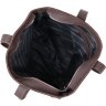 Кожаная коричневая женская сумка-шоппер большого размера Shvigel (16363) - 4