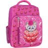Шкільний рюкзак для дівчаток із текстилю в малиновому кольорі з принтом Bagland 55524 - 1