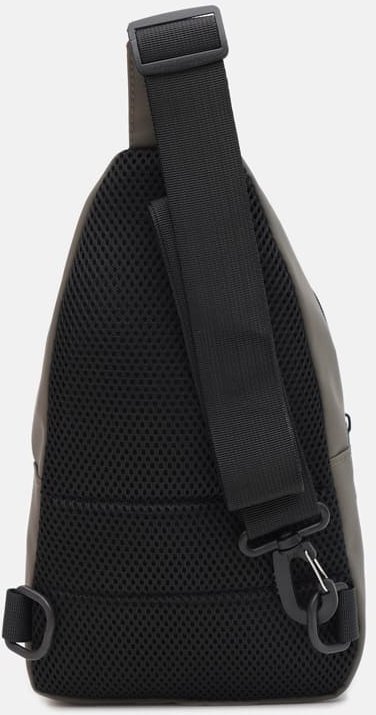 Текстильная мужская сумка-слинг серого цвета на два отделения Monsen (19406)
