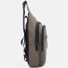 Текстильная мужская сумка-слинг серого цвета на два отделения Monsen (19406) - 4