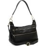 Шкіряна жіноча сумка чорного кольору з лямкою на плече Borsa Leather (21268) - 1