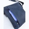 Шкіряна чоловіча сумка планшет синього кольору з плечовим ременем VATTO (11766) - 8