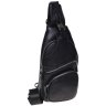 Мужской кожаный слинг черного цвета с удобными карманами Borsa Leather (19305) - 1
