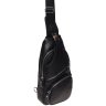 Мужской кожаный слинг черного цвета с удобными карманами Borsa Leather (19305) - 4