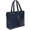 Женская просторная сумка синего цвета из фактурной кожи Ricco Grande (19252) - 1