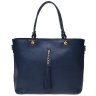 Женская просторная сумка синего цвета из фактурной кожи Ricco Grande (19252) - 2