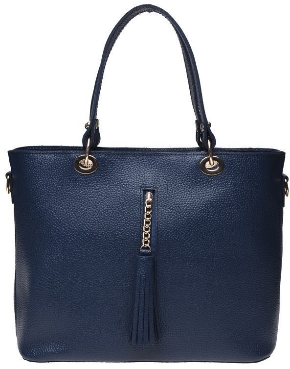 Женская просторная сумка синего цвета из фактурной кожи Ricco Grande (19252)