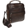 Недорогая мужская сумка-барсетка из коричневой кожи флотар Borsa Leather (21393) - 1