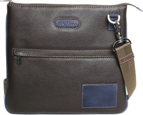 Коричневая мужская сумка из кожи Issa Hara В9 (12158)