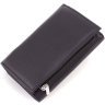 Шкіряний жіночий гаманець невеликого розміру в чорному кольорі з монетницею ST Leather 1767224 - 4
