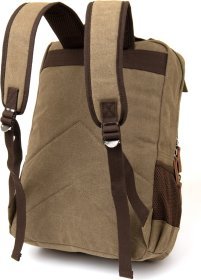 Оливковий дорожній рюкзак з текстилю на змійці Vintage (20620)