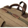 Оливковый дорожный рюкзак из текстиля на змейке Vintage (20620) - 4