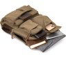 Оливковий дорожній рюкзак з текстилю на змійці Vintage (20620) - 6