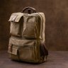 Оливковий дорожній рюкзак з текстилю на змійці Vintage (20620) - 7
