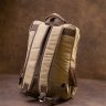 Оливковый дорожный рюкзак из текстиля на змейке Vintage (20620) - 10