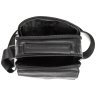 Мужская компактная сумка-барсетка из зернистой кожи черного цвета с ручкой Tiding Bag 77524 - 2