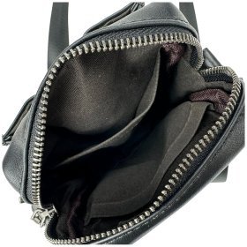 Мужская сумка миниатюрного размера из гладкой кожи в черном цвете Tiding Bag 77624