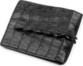 Кошелек из настоящей кожи крокодила (каймана) черного цвета CROCODILE LEATHER (024-18232)