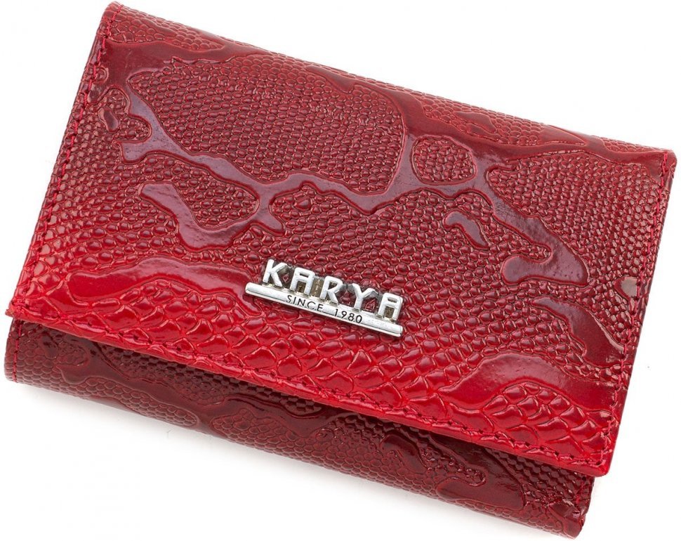 Невеликий шкіряний гаманець потрійного складання KARYA (12369)