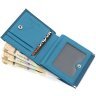 Синій жіночий шкіряний гаманець невеликого розміру з монетницею Marco Coverna 68624 - 7