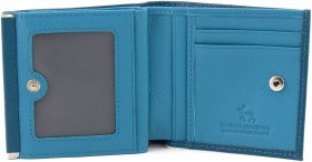 Бірюзовий жіночий шкіряний гаманець невеликого розміру з монетницею Marco Coverna 68624