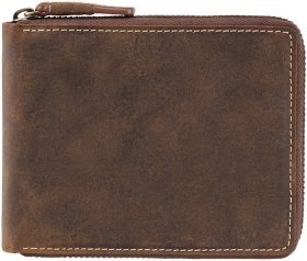 Коричневий чоловічий гаманець із вінтажної шкіри на блискавці Visconti Bullet 68924
