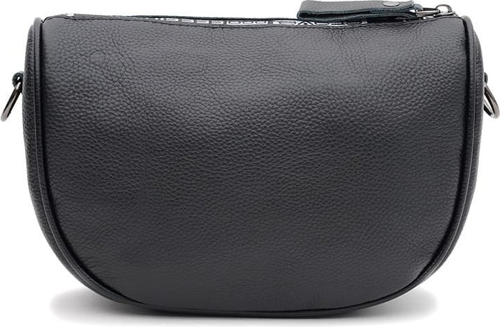 Плечова жіноча шкіряна сумка чорного кольору Borsa Leather (59124)