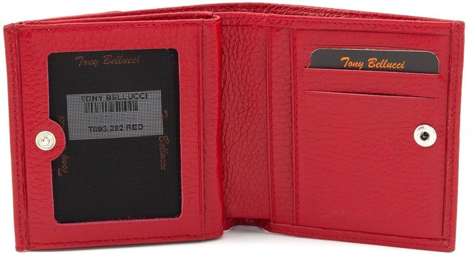 Красный кошелек среднего размера из натуральной кожи Tony Bellucci (12436)