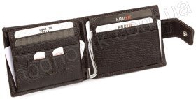 Коричневое кожаное портмоне с зажимом KARYA (0944-39)