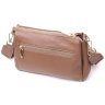 Горизонтальная женская кожаная сумка через плече в коричневом цвете Vintage 2422288 - 2