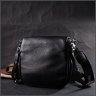 Стильная женская сумка из натуральной кожи черного цвета через плечо Vintage 2422388 - 8
