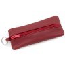 Недорога жіноча ключниця із фактурної шкіри червоного кольору на блискавці ST Leather 70825