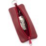 Недорогая женская ключница из фактурной кожи красного цвета на молнии ST Leather 70825 - 3