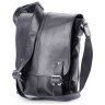 Чоловіча шкіряна сумка чорного кольору з довгим плечовим ремінцем SHVIGEL 2400919 - 3